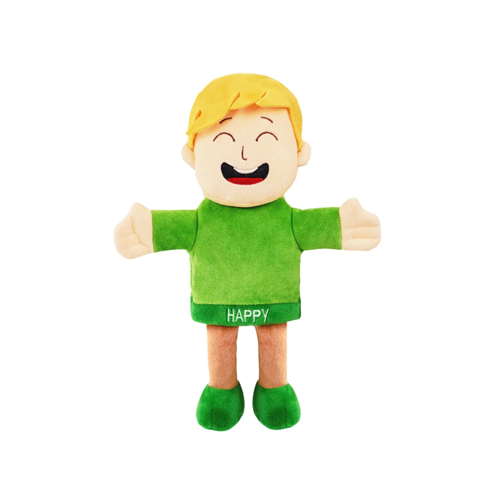 Cute Plush Lifelike Emotion Puppet Doll Performance Toy, Children s Gift зелёный