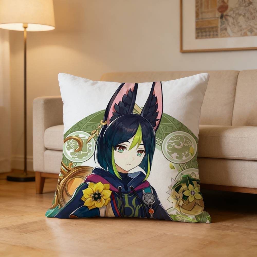 T-Tighnari G-Genshin Impact Pillow Case Pattern Printed Pillowcase For Living Room Sofa Cushion Cover
