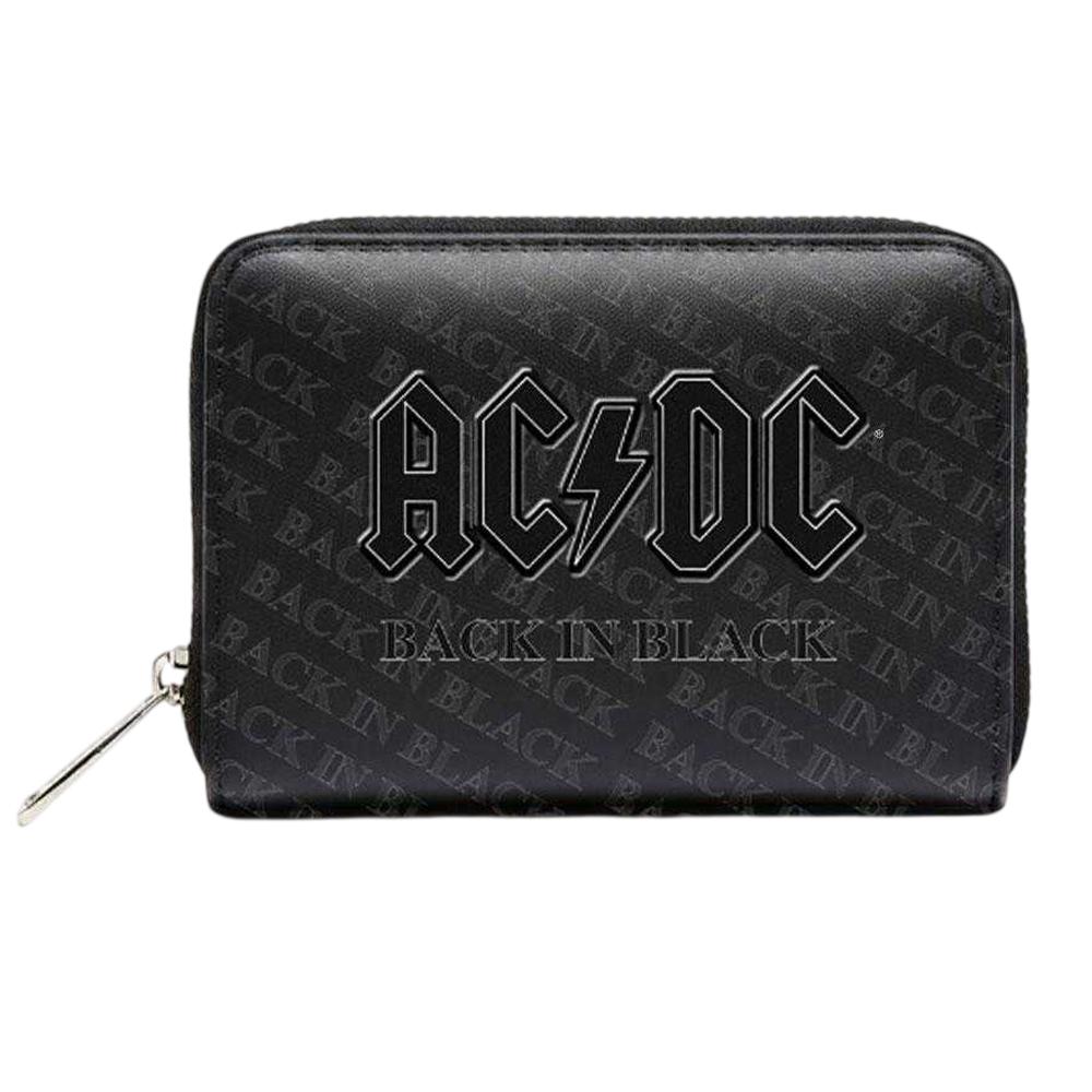 AC/DC Back In Black Faux Leather Zip Top Purse