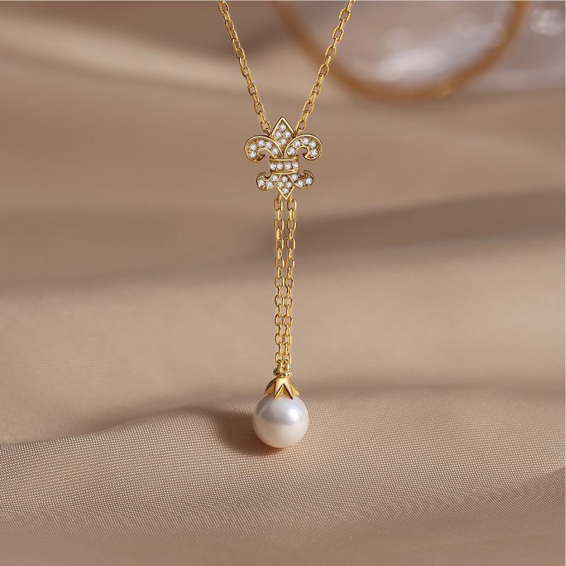 

Baoyilong S925 Silver Korean Magic Scepter Pearl Pendant Necklace for Women S925 Silver