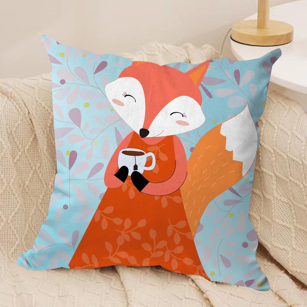 

Fox Cute Woodland Cushion Cover Soft Plush Throw Pillow Cover DoubleSided Printed Cushion Case Cozy Sofa Home Decor 30x30cm