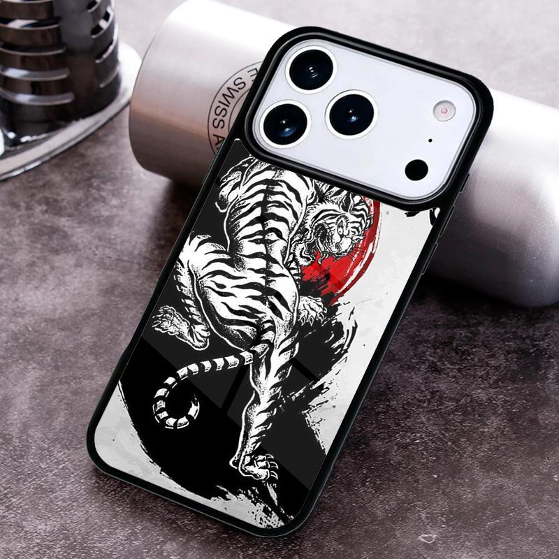 Japanese Tiger Phone Case for iPhone 17 16 15 Pro Max Air 14 13 12 11 Plus Shockproof Cover