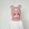 Children's hats autumn and winter baby scarves integrated warm ear protective wool hats boys and girls thickened knitted pullover hats