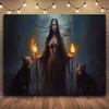 The Goddess Hecate In The Moon Tarot Card Tapestry Print Large Tapestry Wall Hanging Wall Tapestry  Decor Living Room Bedroom
