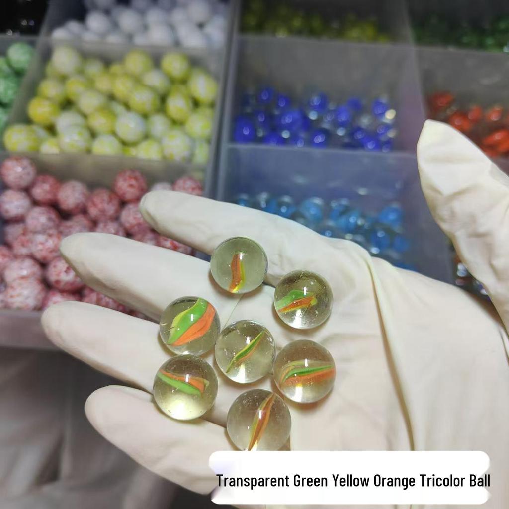 16mm Mixed Checkered Glass Beads & Marbles - Nostalgic Crystal Balls for Kids