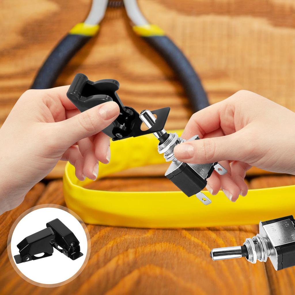 2pcs Toggle Switch Protective Cover Dust-Proof Safety Guard For Marine Boat Motorcycle Flip Cover Plate Switch Protector