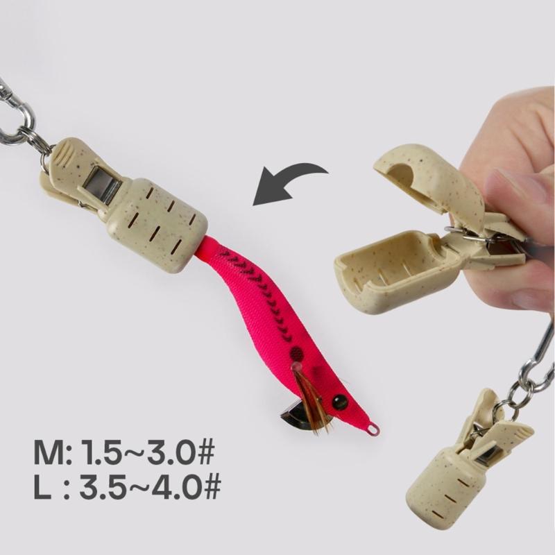 8Pcs Squid Jig Hook Protector Squid Jig Cover Protector with Carabiner Squid Jig Baits Protector Fishing Tackle