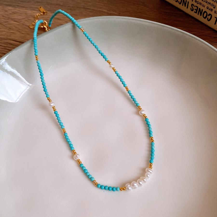 Ethnic Style Irregular Beaded Crystal Beaded Necklace Women's Clavicle Chain Holiday Style Necklace