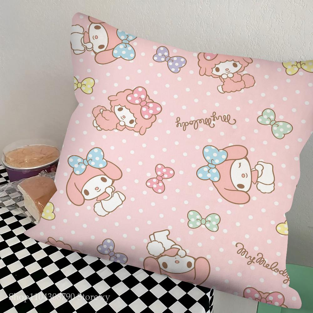 Cartoon My Melody Pillow Case Fashion Square Pillowcase Bedroom Sofa Room Ins Decoration Leisure Cushion Cover 40x40