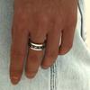 New Vintage 8mm Black Pattern Ring for Men and Women