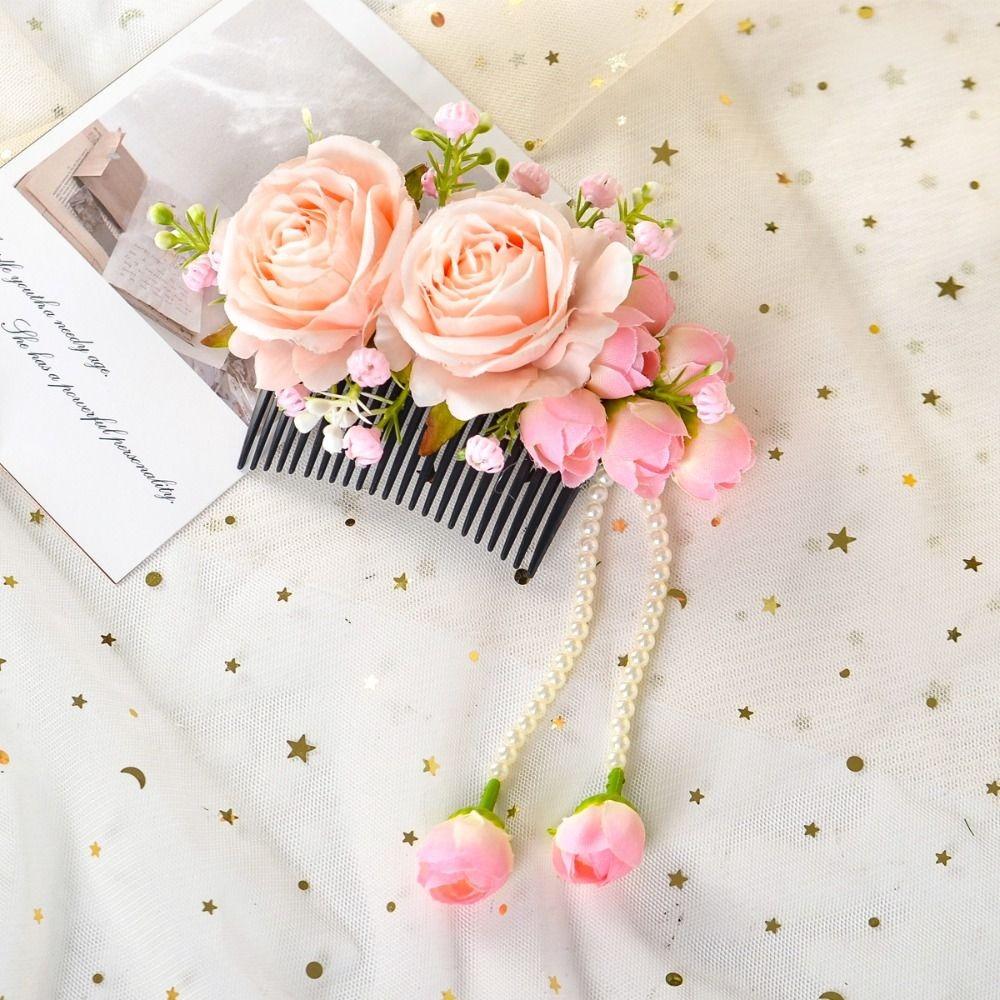 Pearl Thailand Flower Hairpin Sweet Thai Hair Accessories Vintage Flower Hair Comb  Headwear