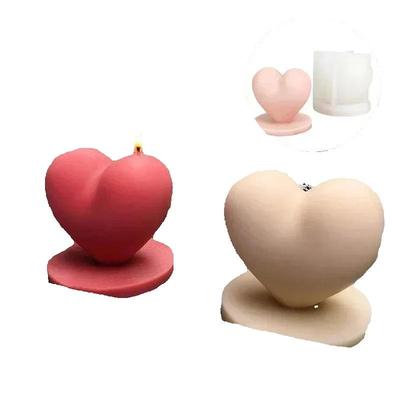 Cute 3d Heart Shape Candle Moulds Pretty Valentines Day Scented Handmade Diy Candle Molds Suitable Give Friend Brithday Gifts Go