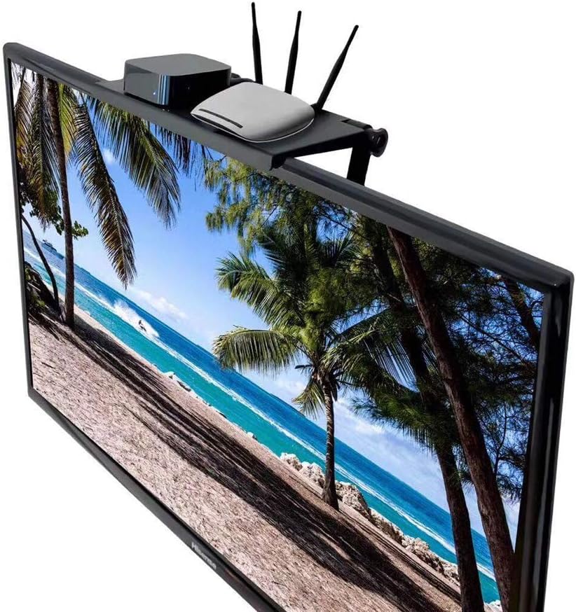 S/L TV Screen Top Shelf Bracket Routers Storage Set-top Box Rack Adjustable Computer Monitor Desktop Display Stand No Perforated
