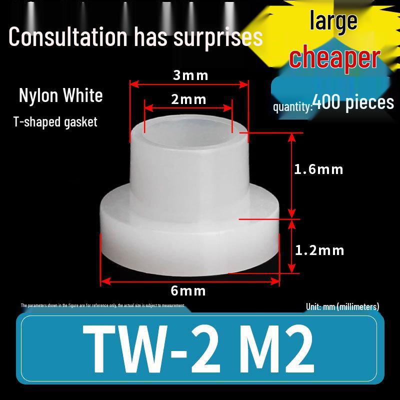 T-shaped Nylon Insulating Washer for M2-M12 Shafts