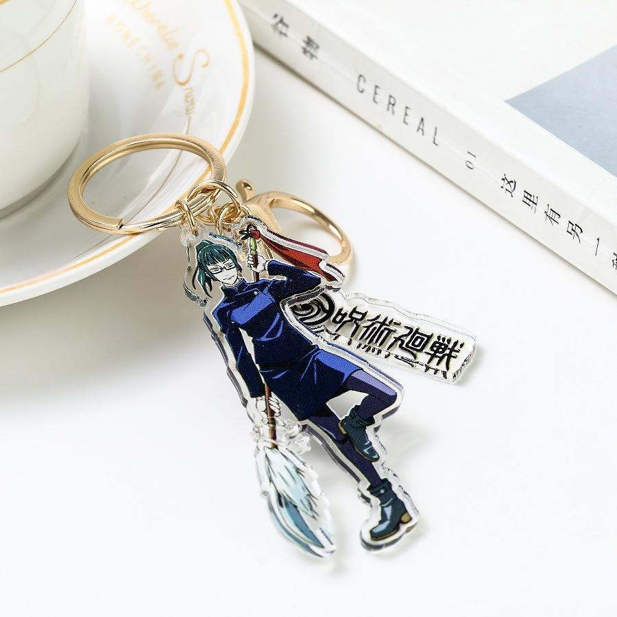 Set de porte-clés Anime Jujutsu Kaisen Personnages d'Anime Itadori Yuji Gojo Satoru Geto Suguru Porte-clés Charme de Sac Pendentif de Sac à Dos