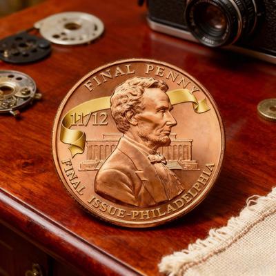 The Last Penny Tribute Token Souvenir Coin Collector-Grade Final Penny Vintage Finish Commemorative Tribute Coin