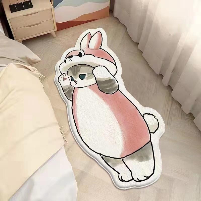 Tappeto Peluche Cartoon Mofusand con Design Stampato per Bagno Porta Ingresso Decorazione