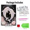 Framed Pearl Painting Kit Dolphin Couple Ocean Theme DIY Bead Canvas Art Ready to Display Romantic Room Decor For Wall Art Hanging Display