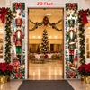 2D Flat, 1pc Nutcracker Soldier Banner - Red & Green Nutcracker Couplet Door Decoration, Christmas Banner Suitable for Winter Holidays, New Year, Wedd