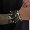 3Pcs/Set Hip Hop Spike Rivets PU Leather Bracelet for Men 2026 New Trend Goth Wristband Bangle Grunge Jewelry Steampunk