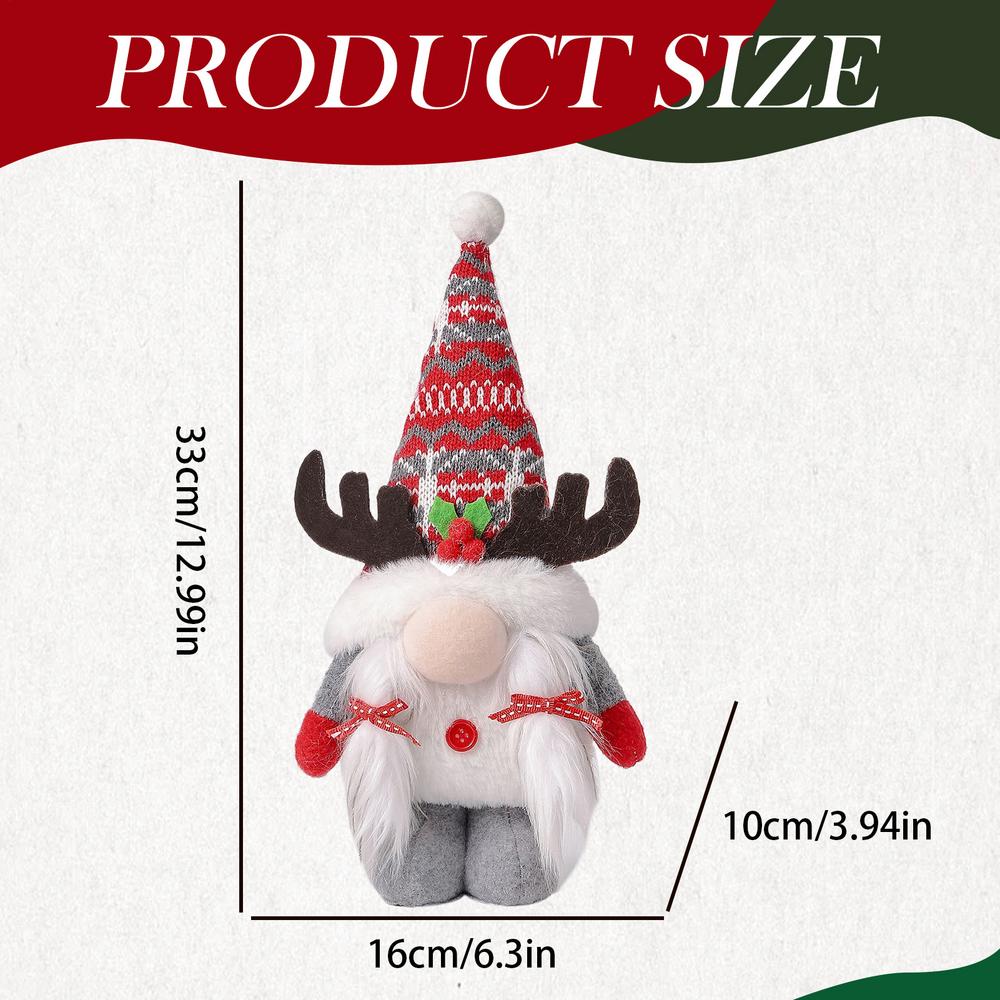 Gnome Christmas Ornaments Faceless Figurines With White Beard Stuffed Small Tabletop Doll Sculpture For Living Room Office