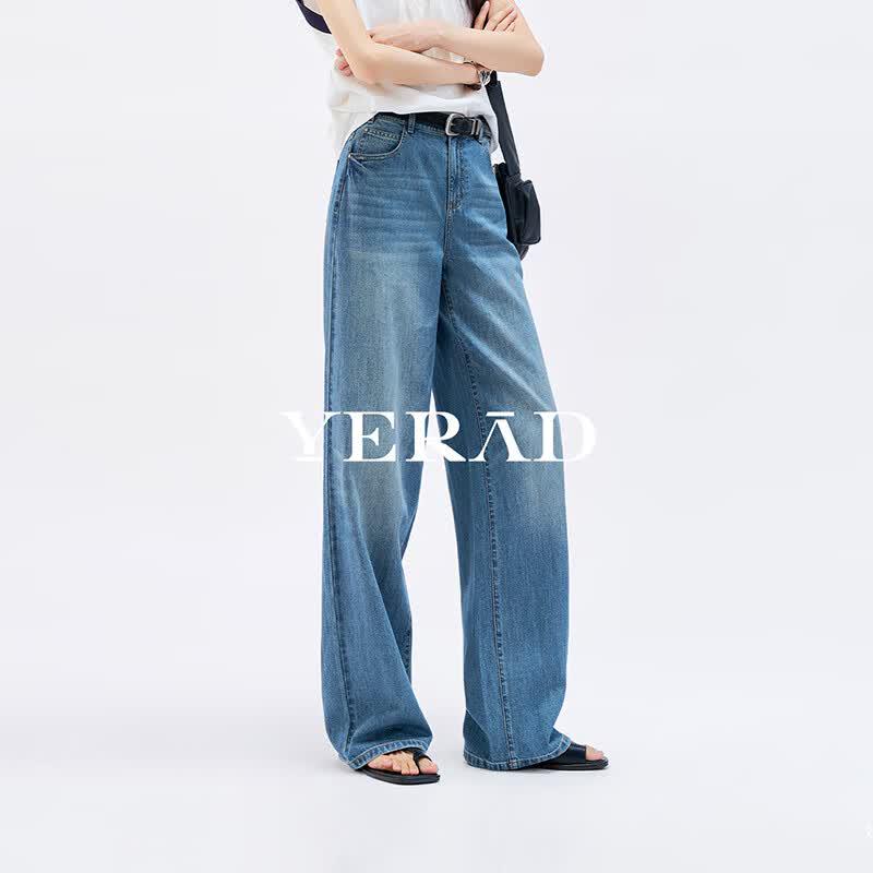 YERAD Women s Loose Straight Indigo Hemp Jeans 31
