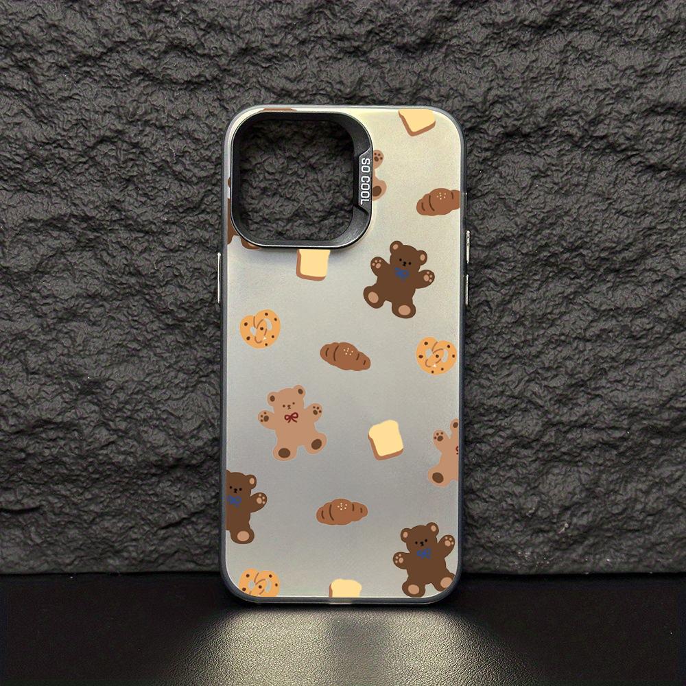 Teddy Cute bear cartoon pattern Phone Case Magnetic IMD Colorful Silver case for iPhone 17 16 15 14 13 12 Pro Max