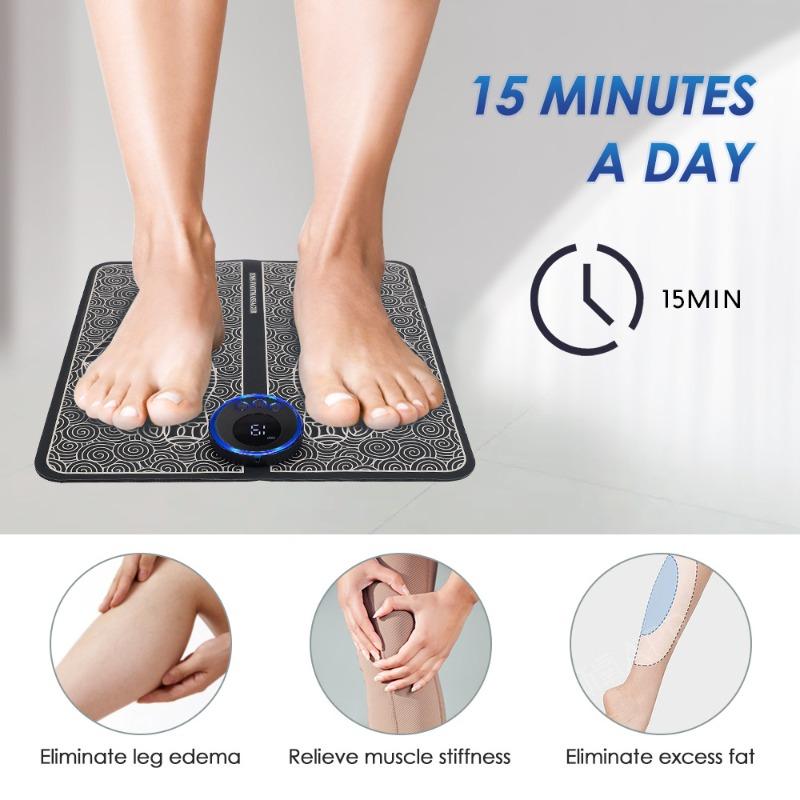 Electric EMS Foot Massage Pad Electric Muscle Stimulation Foot Massager USB Charging Portable Folding Massage Pad