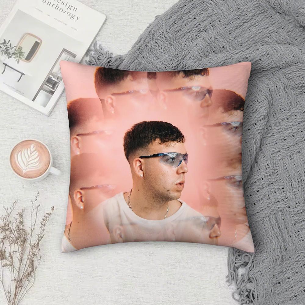 Rapper Q-Quevedo Columbia Album Pillow Case Square Double-Sided Printing Short Plush Sofa Cushion Cover Bedroom Bedside Pillow