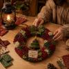 Relaxing Holiday Craft Projects 3D Fabric Wreath Poke Art Kit for Adults Christmas Unique Keepsake Presents Kit Santa Snowman Design