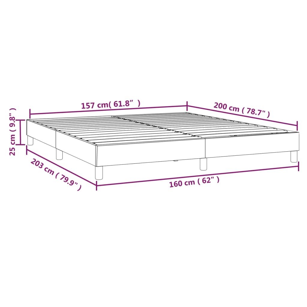 Box Spring Bed Frame Black 160x200 cm Faux Leather
