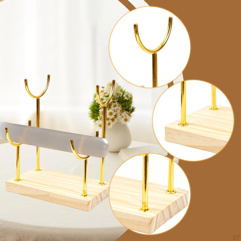 Bracelet Holder Organizer Elegant Watch Display Desktop Stand Wooden Base for Men