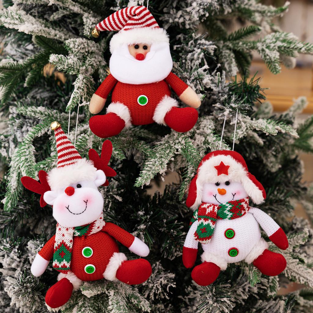 Plush Santa Claus Doll Pendant Christmas Tree Decoration For Festive Celebration