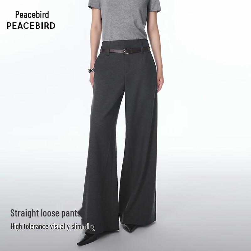 PEACEBIRD Women s Belted Wide-Leg Casual Pants M