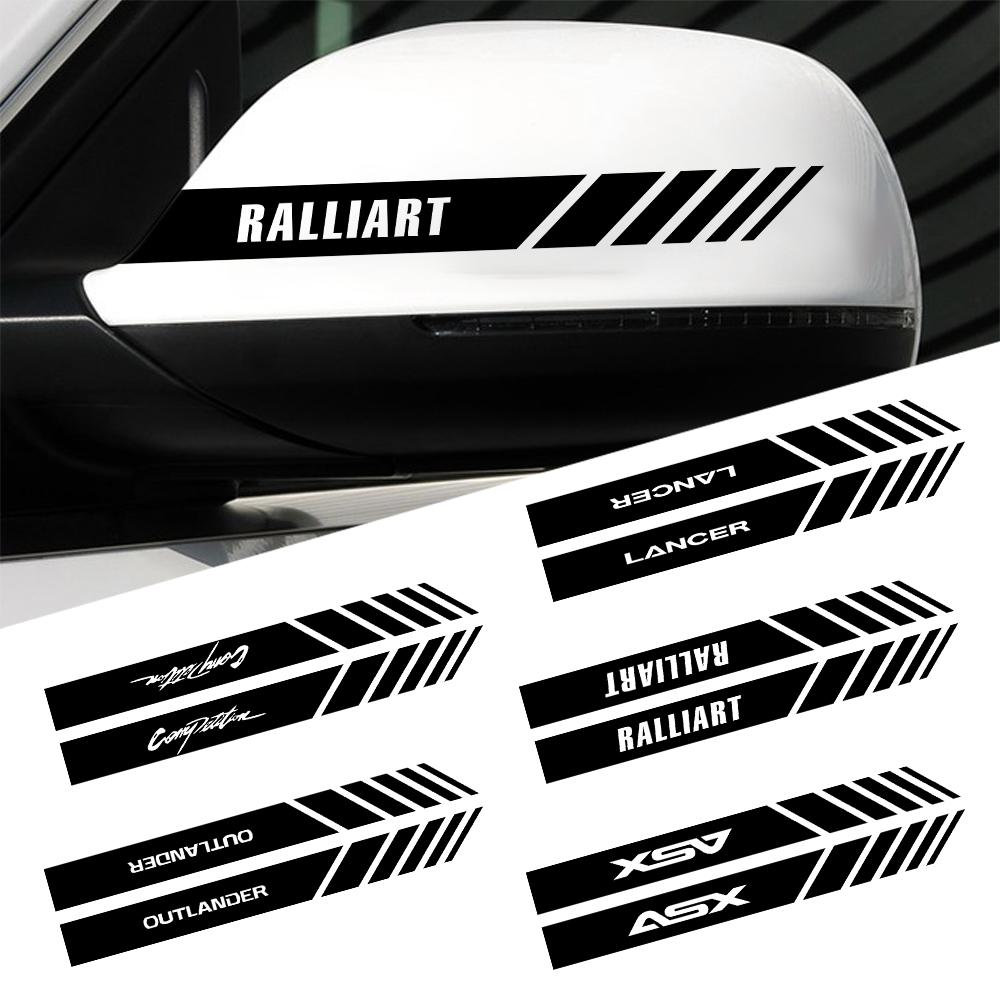 2pcs Car Rearview Mirror Stickers Side Stripe DIY Decal Car Styling For Mitsubishi Lancer X 10 Outlander 3 Pajero Asx L200