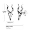 Vnox Gothic Goat Earrings for Men Boy,  Punk Rock Metal Goat Head Skull Skeleton Stud Earrings, Cool Unisex Ear Jewelry