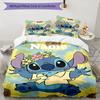 3pcs Custom Name Stitch Bedding Set Duvet Cover Closure Includes 1 Duvet Cover & 2 Pillowcases, Soft and Comfortable for All Seasons.