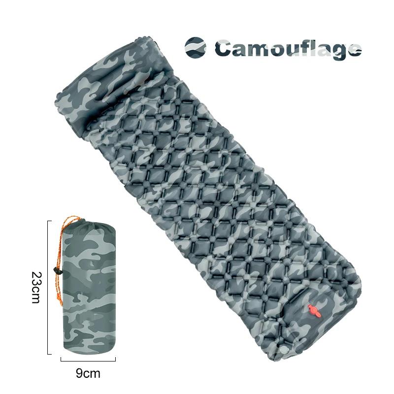Camping Sleeping Pad Self Inflating Sleeping Mat with Pillows Ultralight Air Mat Built-in Inflator Pump Inflatable Mattress