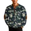 Men's Casual Camouflage Printed Semi-zipper Retro Long-sleeved Sports Sweatshirt
