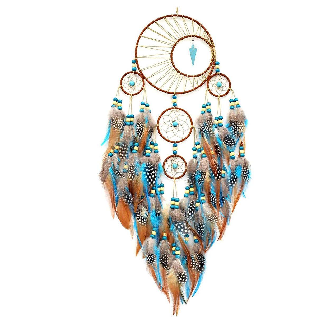 

Handmade Indian Style Dreamcatcher Wind Chime - Boho Forest Decor for Bedroom/Wedding Gift