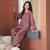 Pajamas Women's Spring and Autumn Woven Cotton Gauze Long-sleeved Small Floral 1011 New Pure Cotton Autumn Thin Loungewear