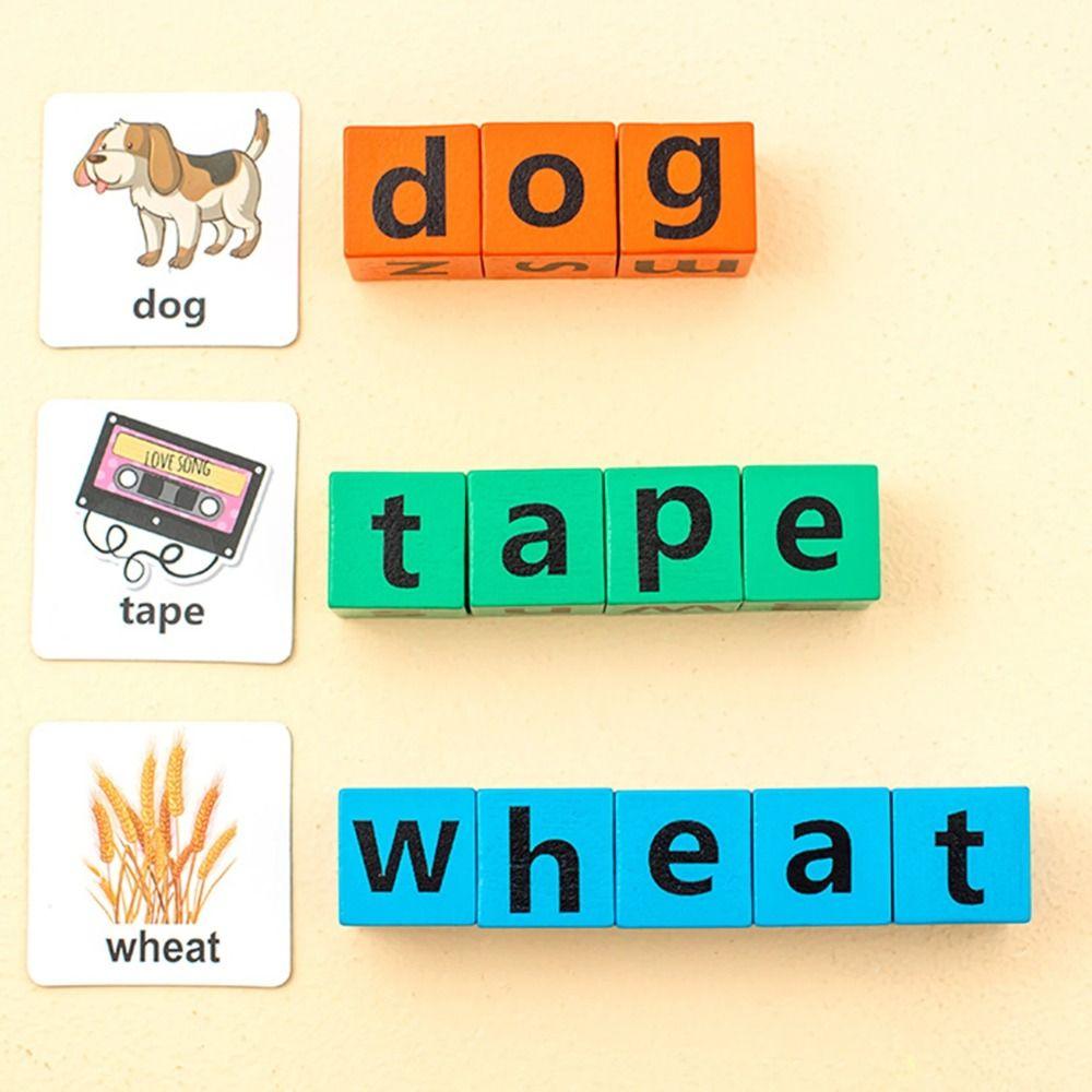 Wooden Multi English Word Spelling Toy Educational Toys Letter Spelling Block  Kindergarten