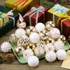 JOYFY 30 Pcs 2.36'' Christmas Balls Ornaments Gold & White Assorted Christmas Hanging Ornaments for Xmas Tree Wreath Party