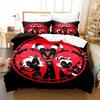 Fashion Comedy Helluva Boss Logo Sheets Quilt Covers Bedding Dormitory Sheets Duvet cover Set Three-piece Soft Warm Bedding Set