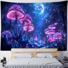 Psychedelic Mushroom Tapestry Fantasy Starry Forest Landscape Art Wall Hanging Mandala Boho Room Decor Yoga Mat Sheet