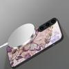 Elegant pink butterfly suitable for Samsung Galaxy S26 Ultra S20 FE S21 S22+ S23 Plus S24 Ultra 25 Edge black Glass Phone Casee