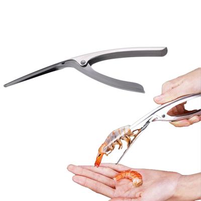 Shrimp Peeler Stainless Steel Prawn Peeler Shrimp Peeling Deveiner Seafood Shell Prawn Shrimp Curved Peeler KC0037