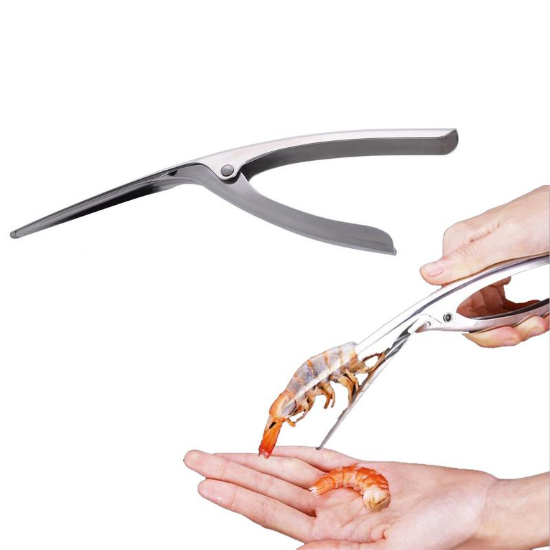 

Shrimp Peeler Stainless Steel Prawn Peeler Shrimp Peeling Deveiner Seafood Shell Prawn Shrimp Curved Peeler KC0037