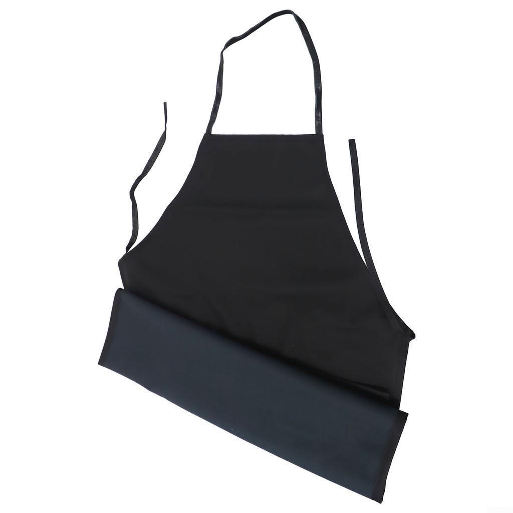 Oilproof Kitchen Apron PVC Leather Soft Waterproof Black