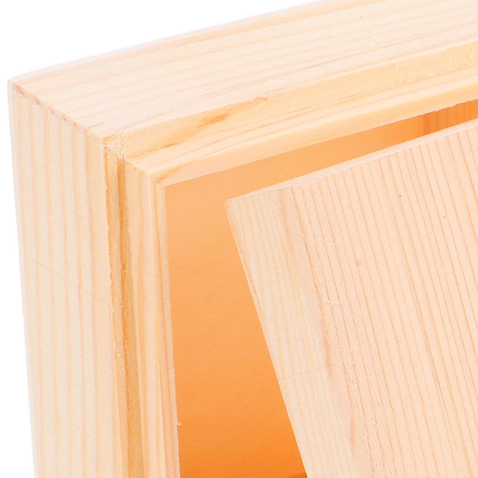 

Wooden Jewelry Storage Box with Lid Unfinished Craftsmanship for Earrings Rings Collectibles Decorative Wooden Container Small 8X8X4.5CM